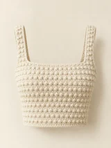 Bobble Crop Top in Milk, front view