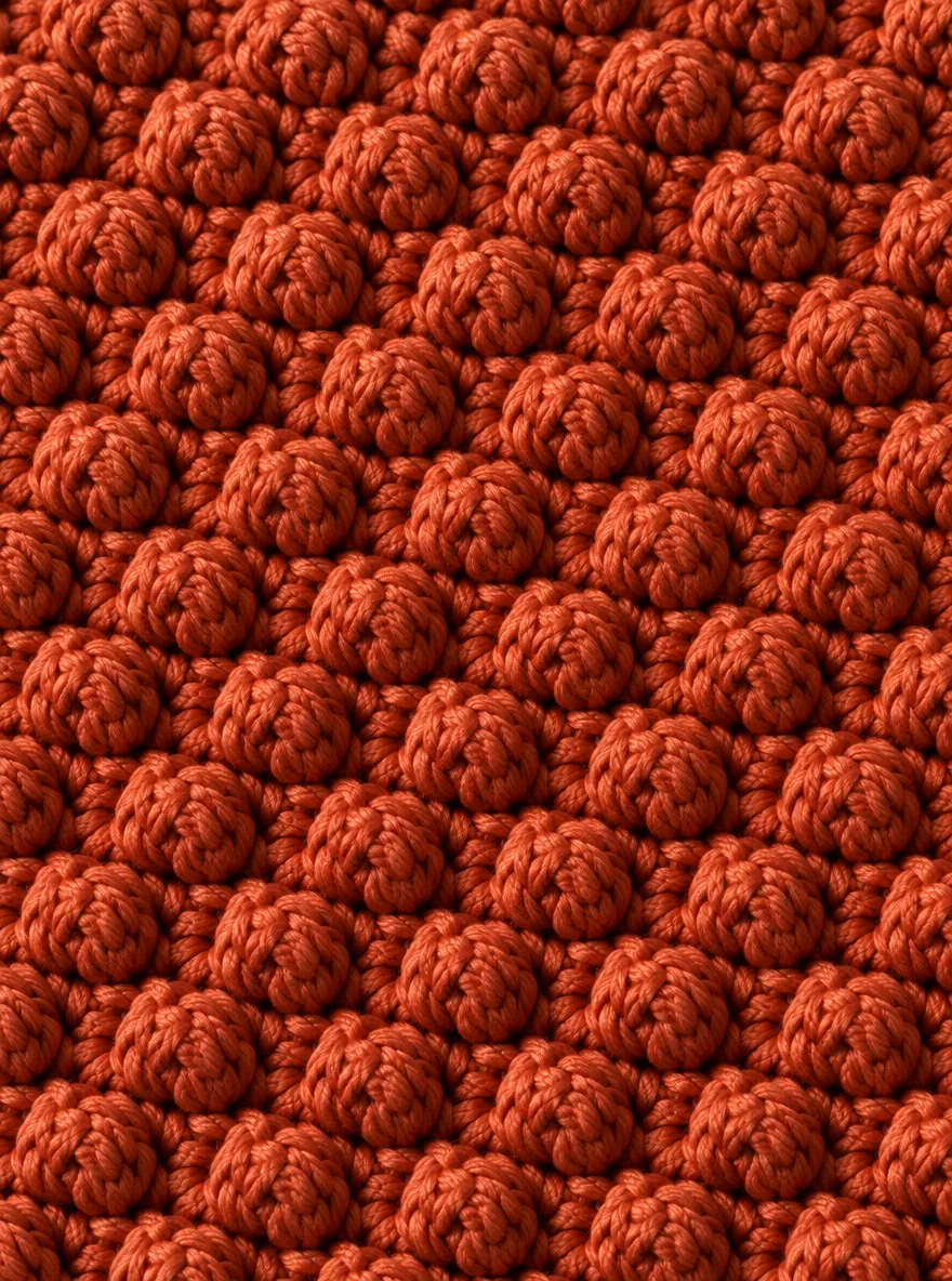 Bobble Hair Scarf, close-up of the stitch