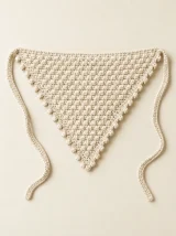 Bobble Hair Scarf in Milk, front view