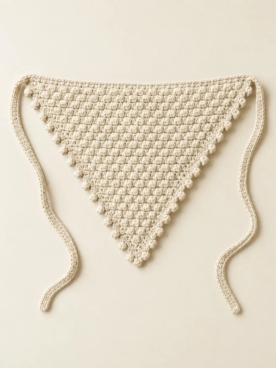Bobble Hair Scarf in Milk, front view