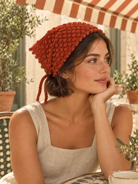Bobble Hair Scarf, worn