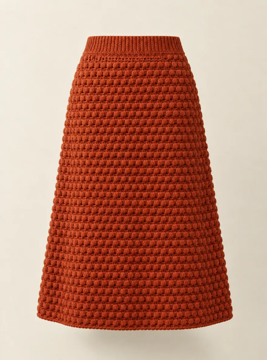 Bobble Midi Skirt, back or side view