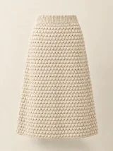 Bobble Midi Skirt in Milk, front view