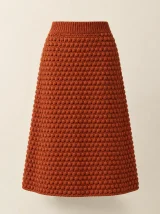 Bobble Midi Skirt in Terracotta, front view