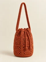 Granny Square Bucket Bag, back or side view