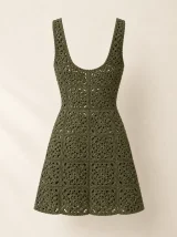 Granny Square Mini Dress, back or side view