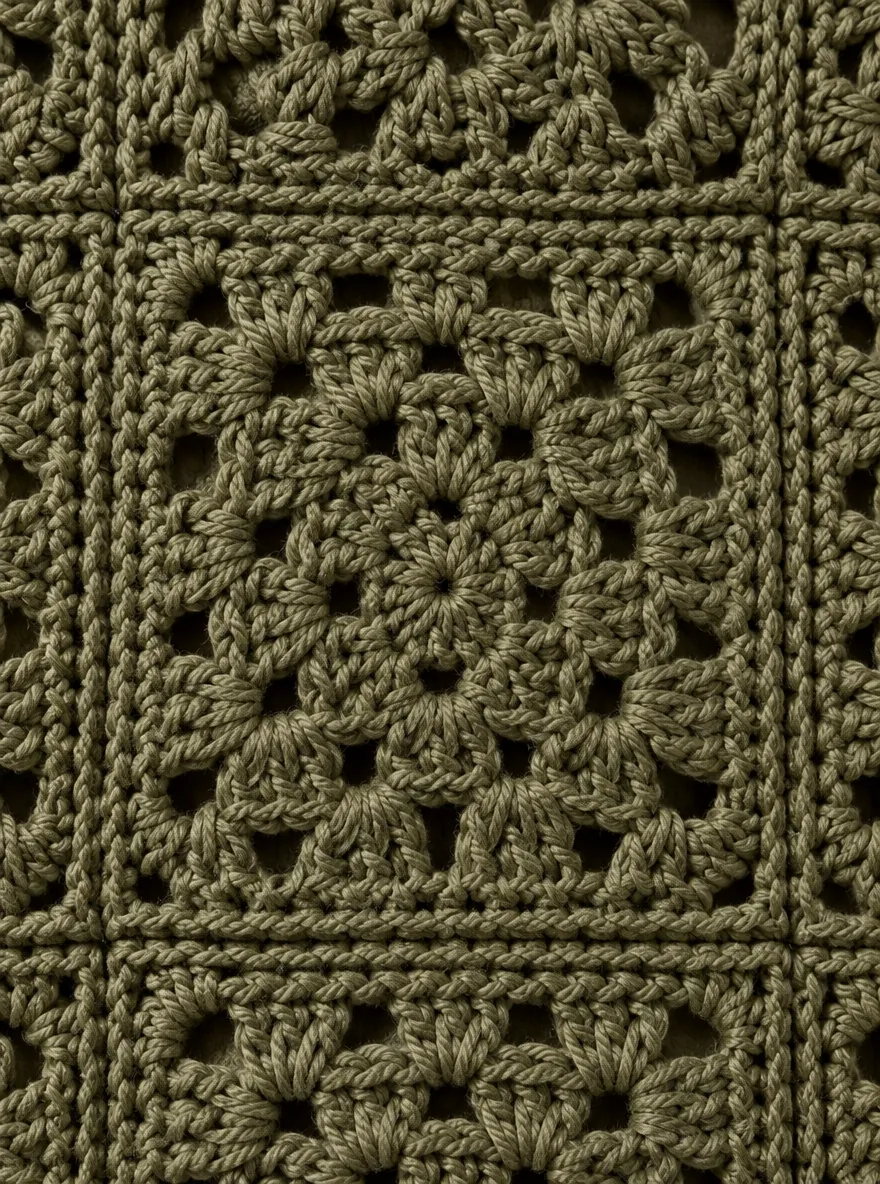 Granny Square Mini Dress, close-up of the stitch