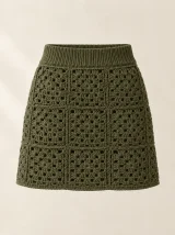 Granny Square Mini Skirt, back or side view