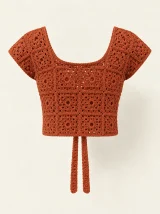 Granny Tie-Front Top, back or side view