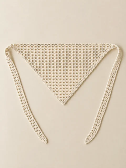 Mesh Hair Scarf in Milk, front view