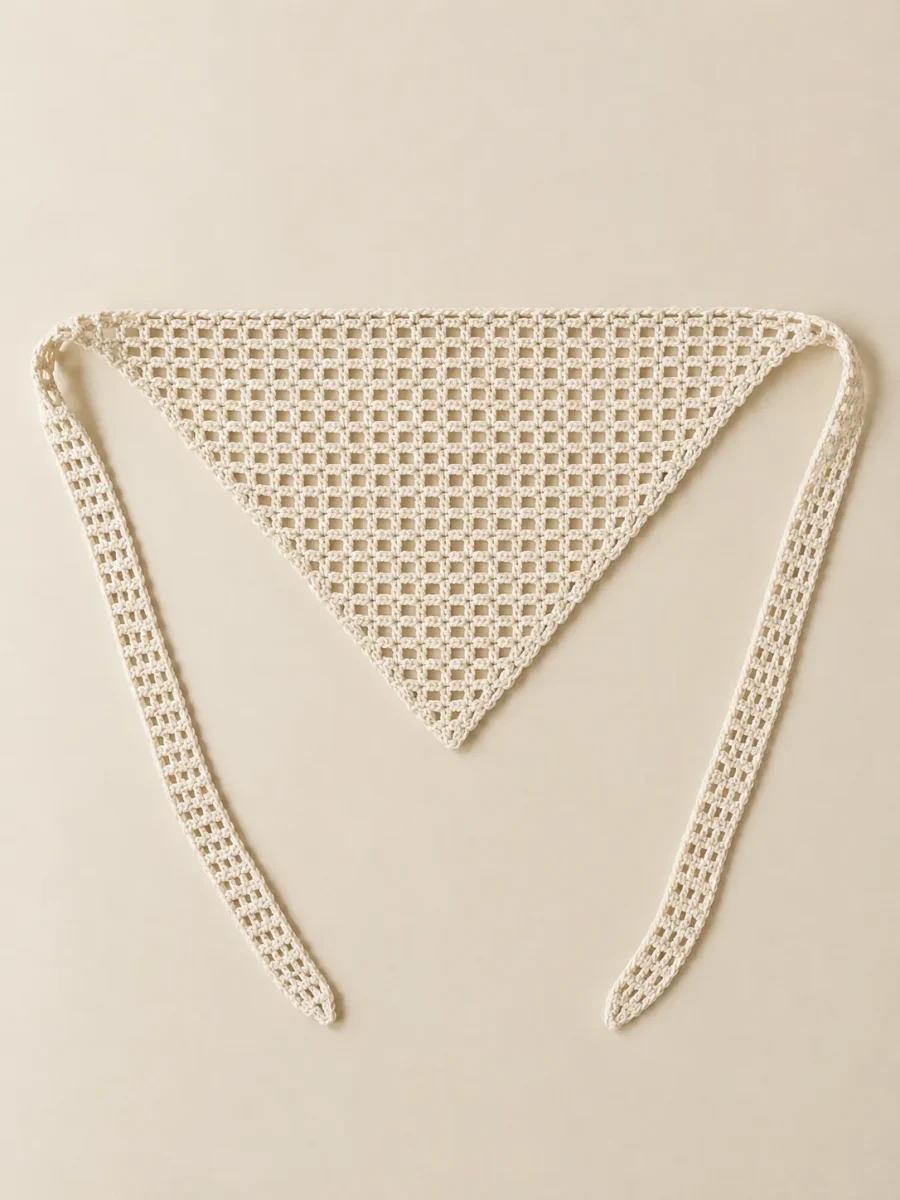 Mesh Hair Scarf in Milk, front view