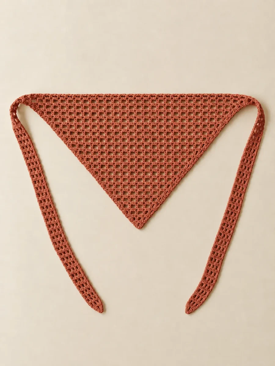 Mesh Hair Scarf in Terracotta, front view