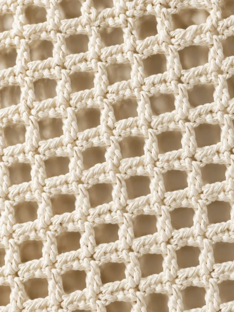Mesh Market Bag, close-up of the stitch