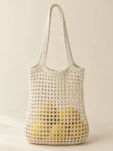 Mesh Market Bag in Milk, front view