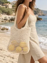 Mesh Market Bag, worn
