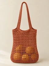 Mesh Market Bag in Terracotta, front view
