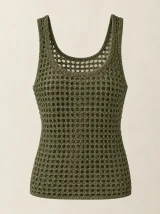 Mesh Tank in Olive, front view