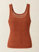 Mesh Tank in Terracotta, front view