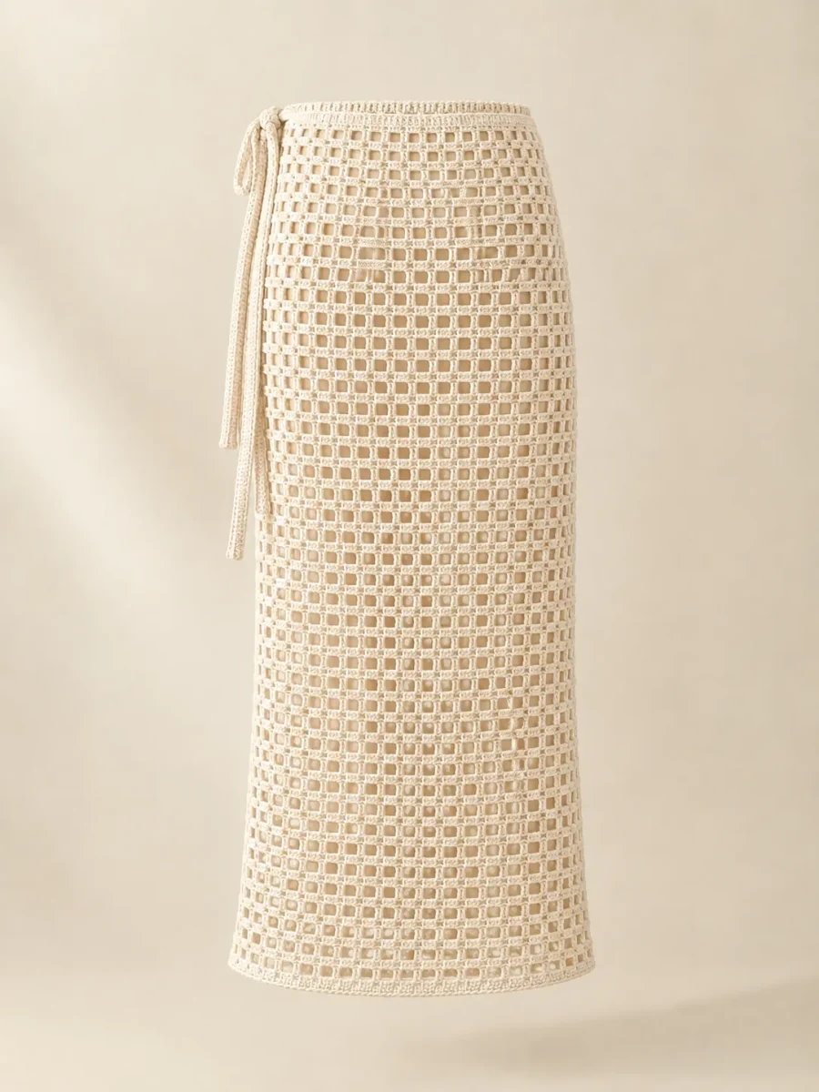 Mesh Wrap Skirt, back or side view