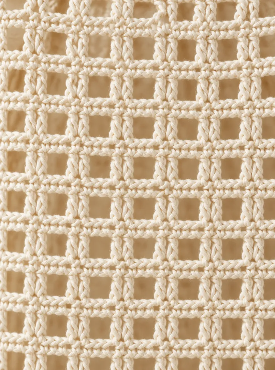 Mesh Wrap Skirt, close-up of the stitch