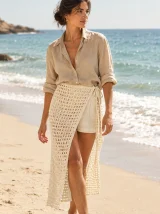 Mesh Wrap Skirt, worn