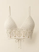 Pineapple Bralette Top in Milk, front view