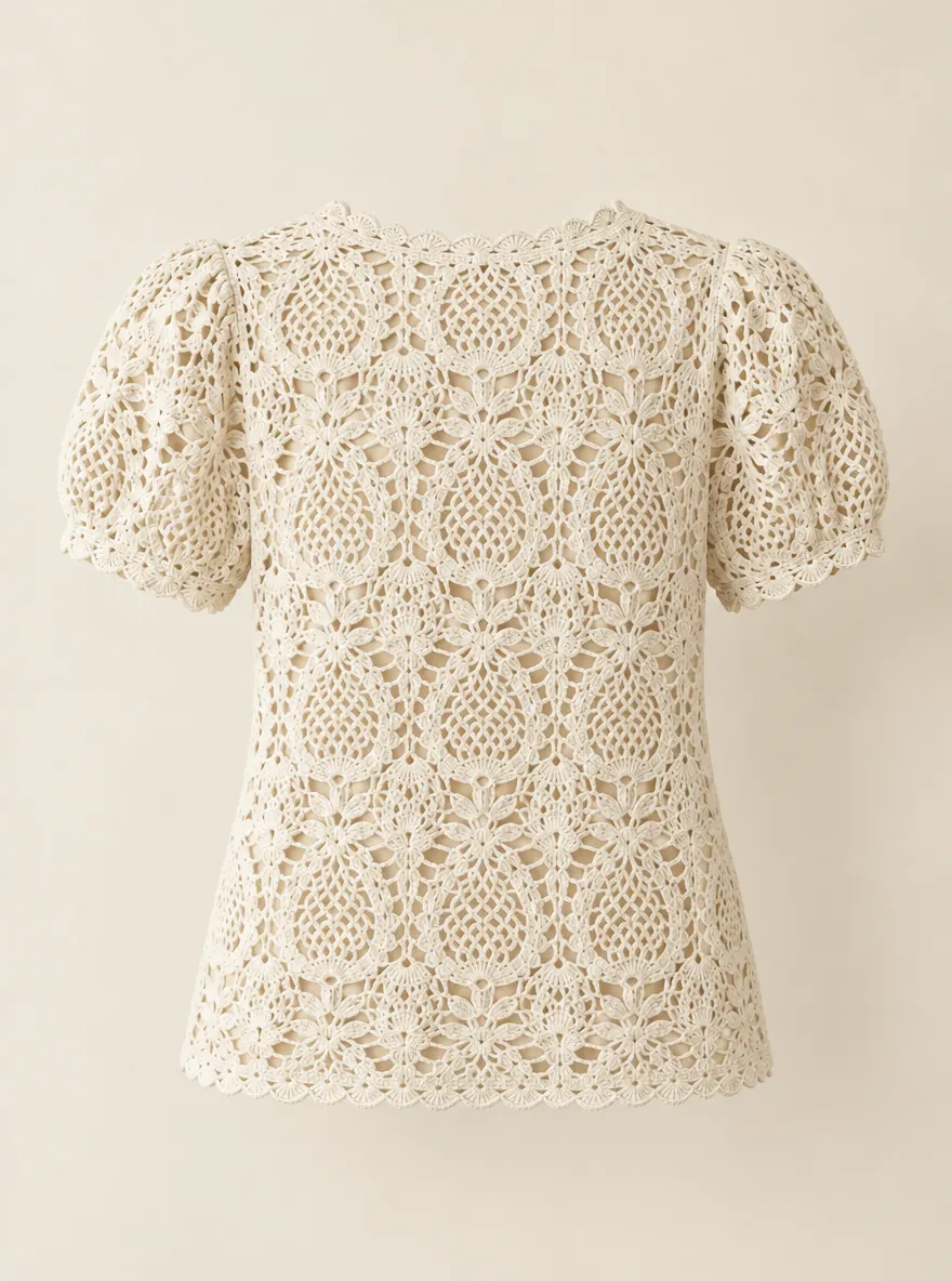 Pineapple Lace Blouse, back or side view