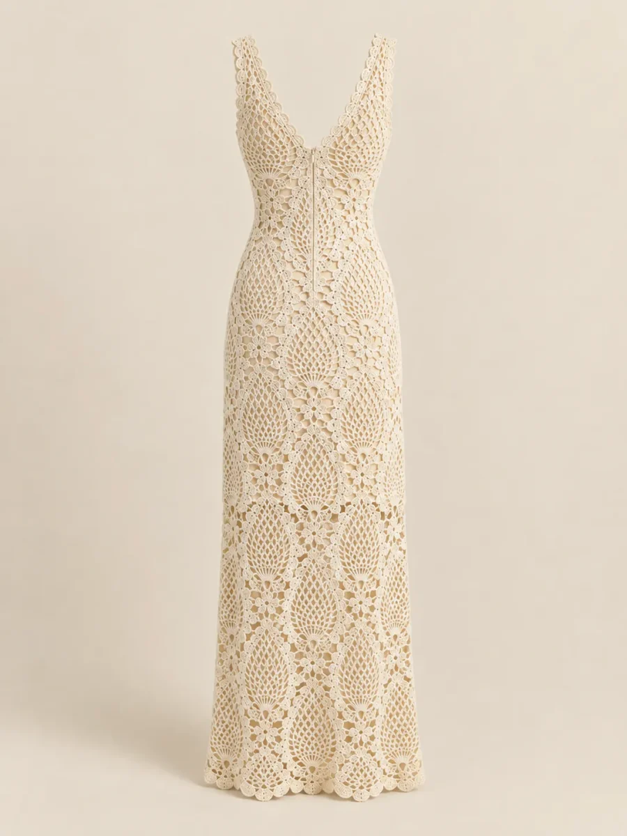 Pineapple Maxi Dress, back or side view
