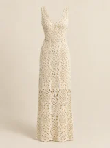 Pineapple Maxi Dress in Milk, front view
