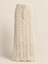 Pineapple Maxi Skirt in Milk, front view