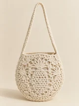 Pineapple Round Bag in Milk, front view