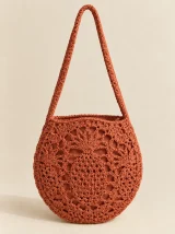 Pineapple Round Bag in Terracotta, front view