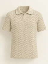 Ripple Collar Top in Milk, front view