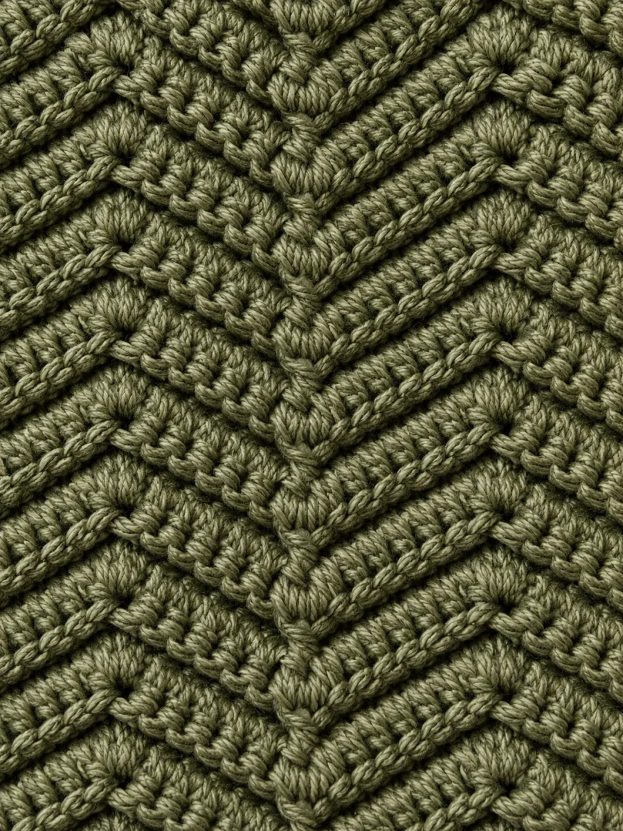 Ripple Hair Scarf, close-up of the stitch