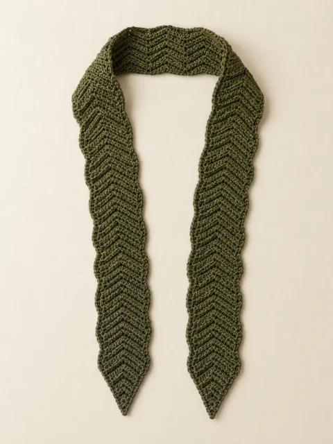 Ripple Hair Scarf in Olive, front view