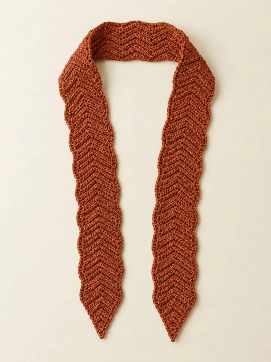 Ripple Hair Scarf in Terracotta, front view