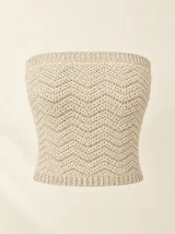 Ripple Tube Top in Milk, front view