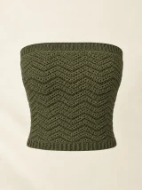 Ripple Tube Top in Olive, front view