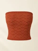 Ripple Tube Top in Terracotta, front view