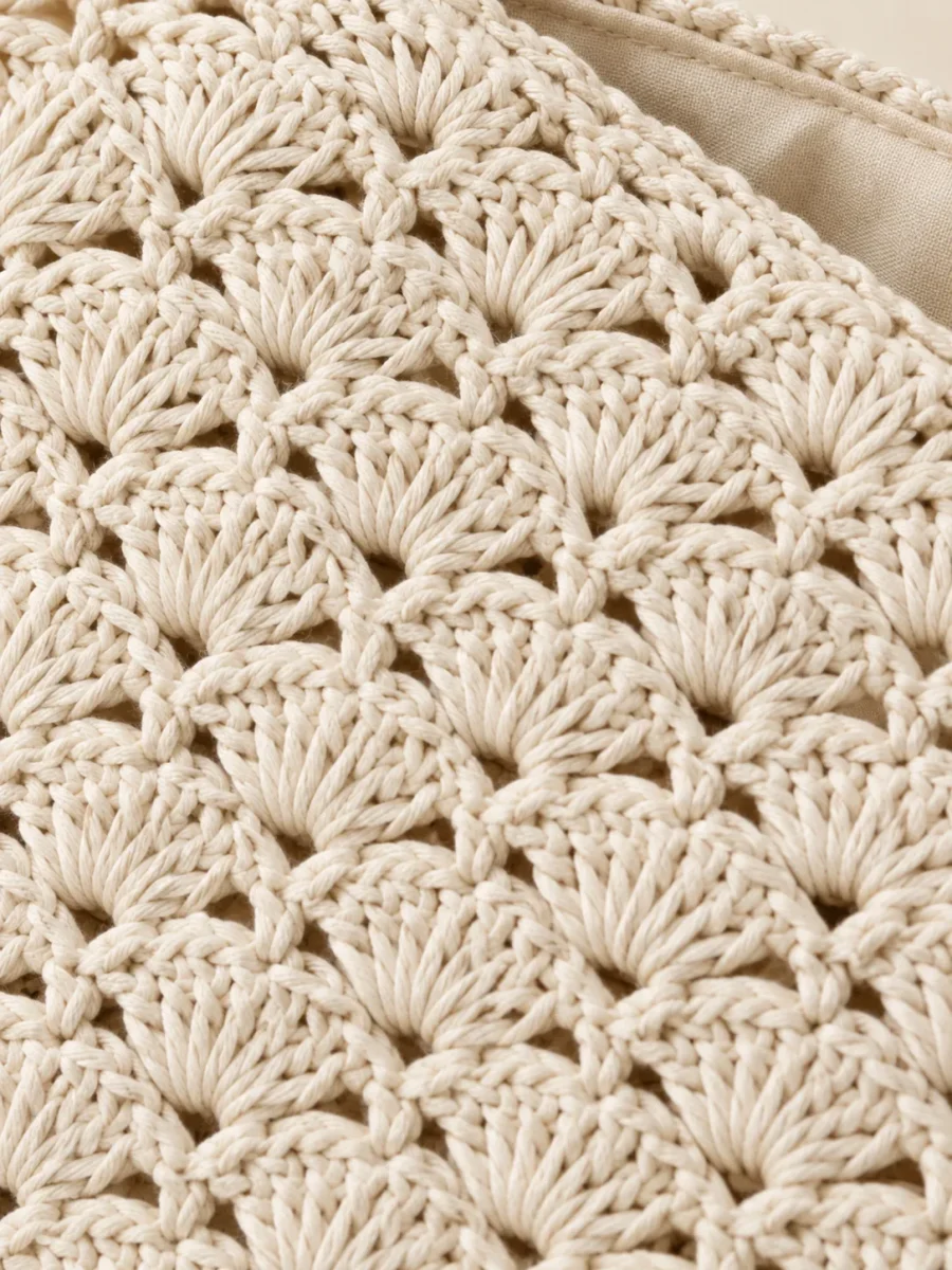 Shell Clutch, close-up of the stitch