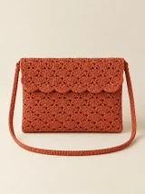 Shell Clutch in Terracotta, front view
