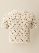 Shell Cropped Cardigan, back or side view