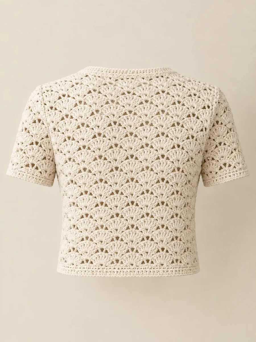 Shell Cropped Cardigan, back or side view