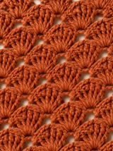 Shell Hair Scarf, close-up of the stitch