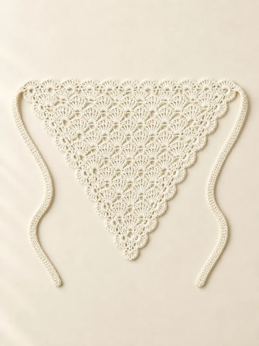 Shell Hair Scarf in Milk, front view