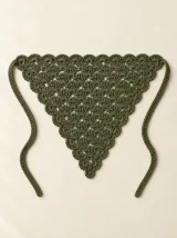 Shell Hair Scarf in Olive, front view