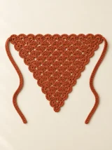 Shell Hair Scarf in Terracotta, front view