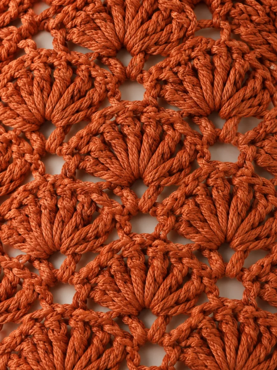 Shell Halter Top, close-up of the stitch