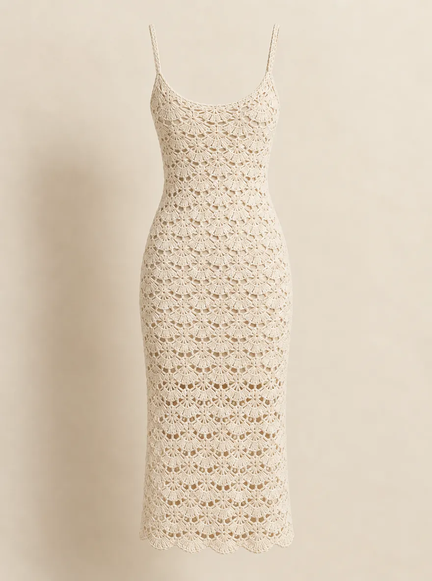 Shell Midi Dress, back or side view