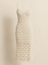 Shell Midi Dress in Milk, front view